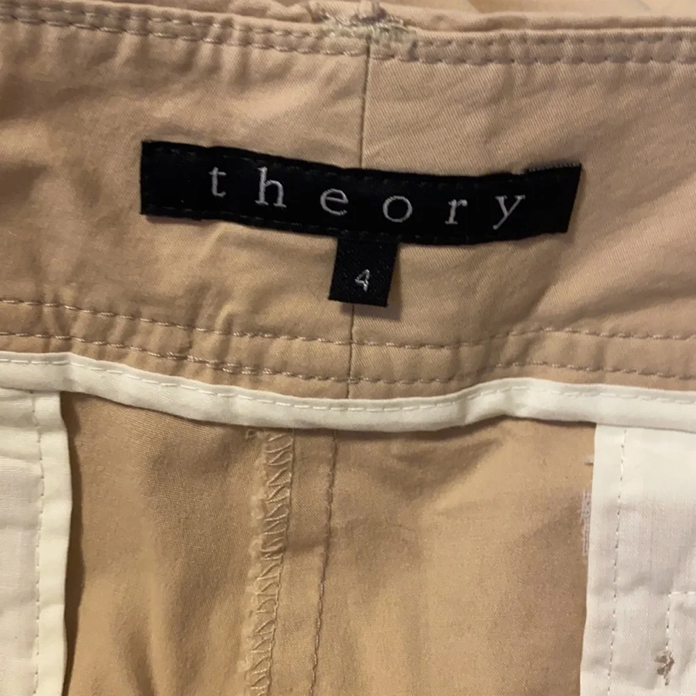 Theory Khaki Dress Pants Trousers Flare Tan Sz 4 - Picture 6 of 9